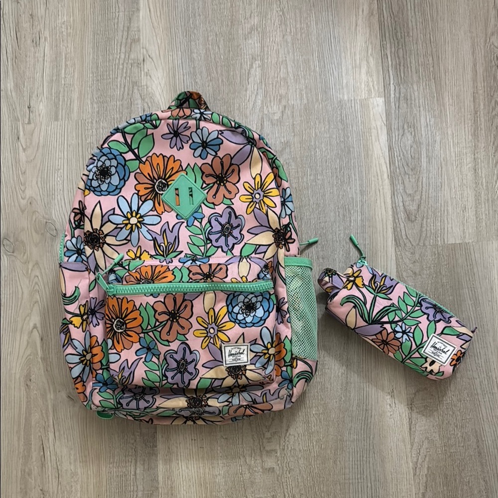 Herschel child 26L school bag, and pen, pencil case